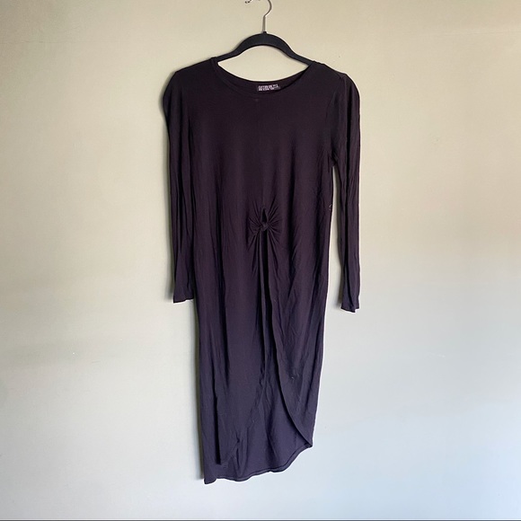 Cotton On High Low Cropped Long Sleeve Shirt Black - Picture 6 of 7